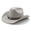Suede Men'S And Women'S Woolen Denim Jazz Felt Hat Ethnic Style Decorative Curled Top Hat Tibetan Sunshade Sun Protection Hat