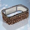 Multi-Compartment Leopard Print Toiletry Bag, Clear Top Design, Durable Travel Storage Pouch for Cosmetics & Electronics