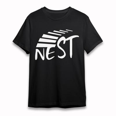 Damen Oversize T-Shirt mit NEST Minimalistischer Grafik Unisex 100% Baumwoll-T-Shirt