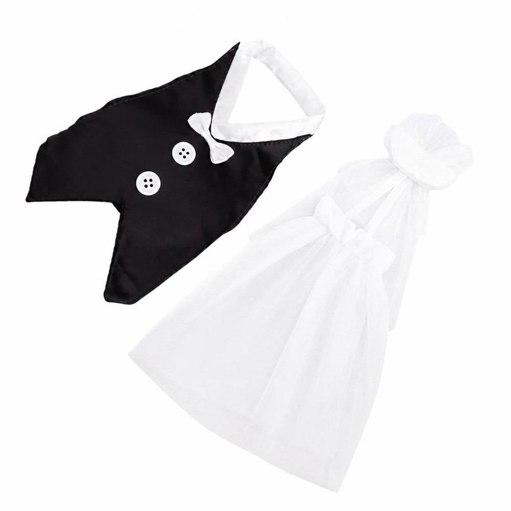 2Pcs/set Romantic Wine Bottle Cover Black/White Wedding Bottle Dress  Wedding Anniversary Party