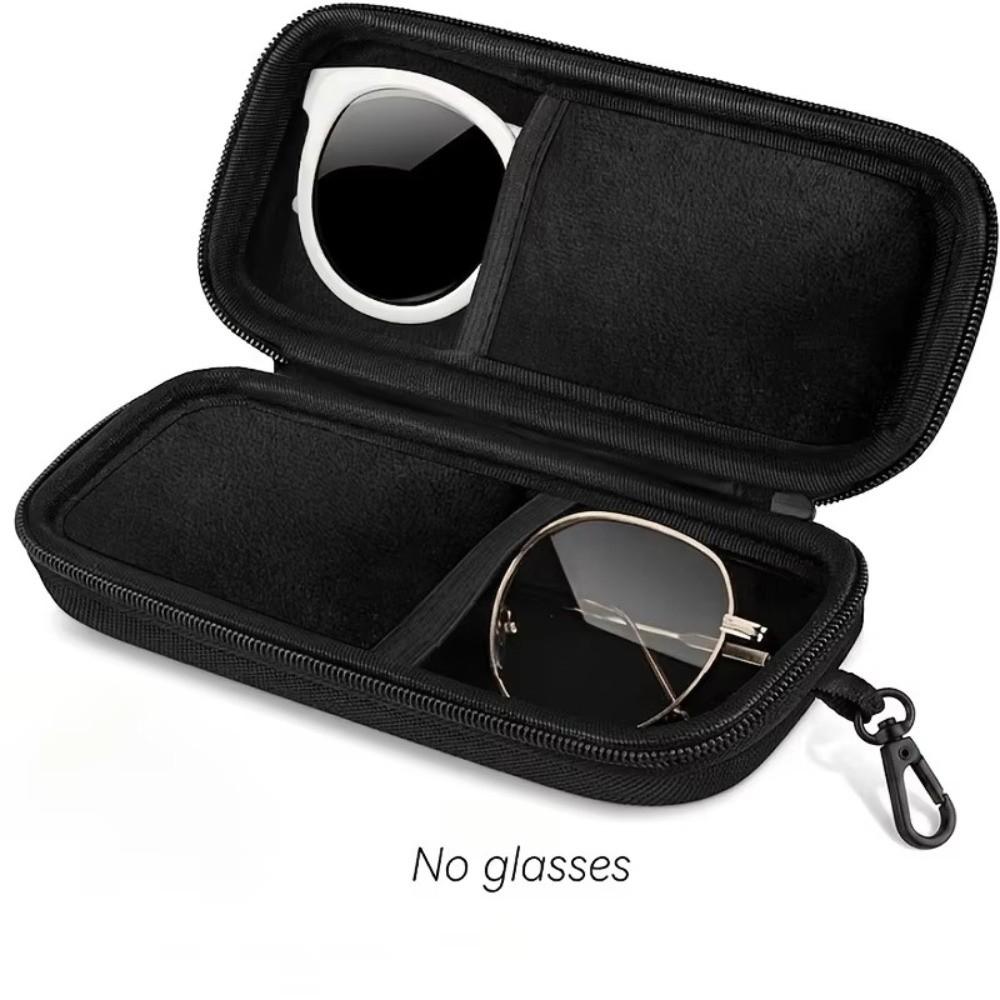 Hard Shell Eyeglasses Case Shockproof Double Compartment Case Travel Accessory