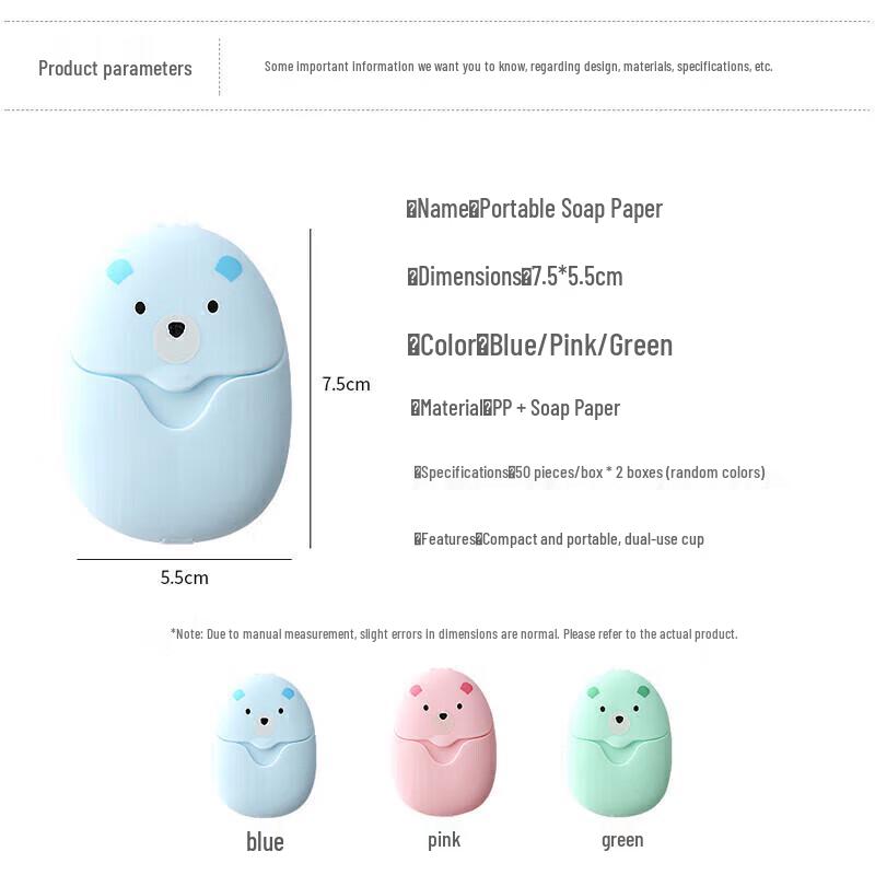 Portable Disposable Soap Sheets