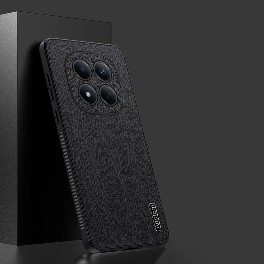 For Xiaomi Redmi Note 15 Pro 4G (Global) Case Wood Texture PU Leather Coated PC TPU Phone Cover