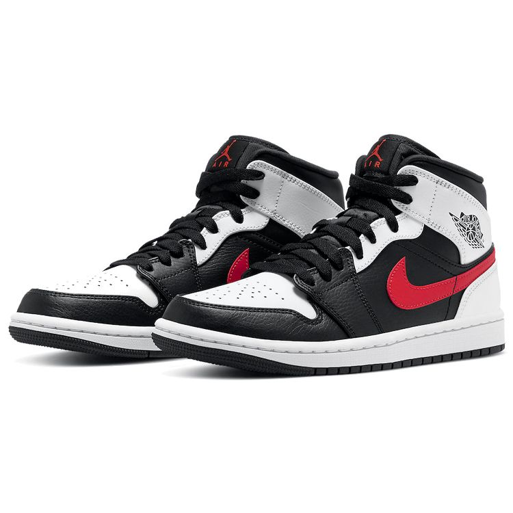 Air Jordan 1 Mid Chile Red Unisex-Sneakers Weiß Schwarz 554724-075