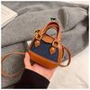 Children's Korean Color Block Mini Crossbody Bag with Earphone and Coin Pouch 2025 Winter Collection