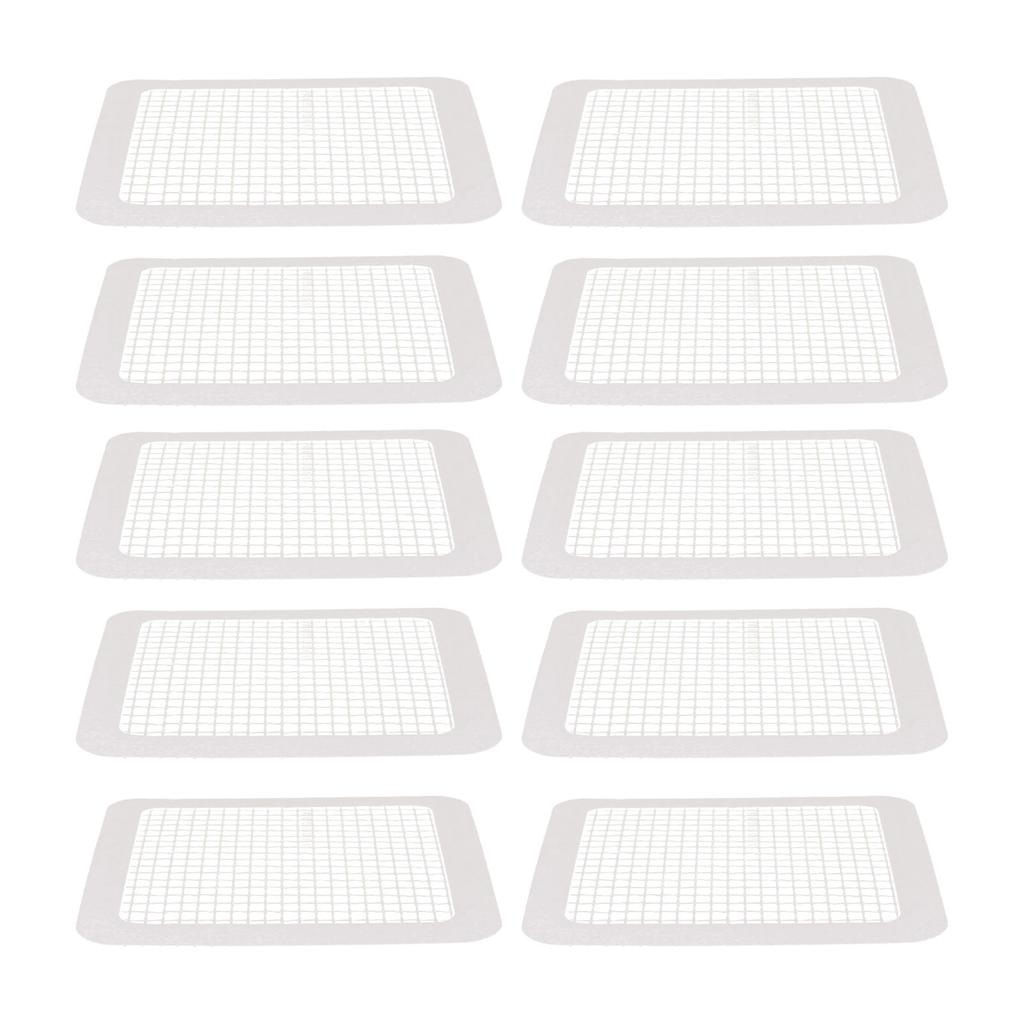 Disposable Shower Drain Cover Waterproof Adhesive Mesh Sticker Drain Hair Catcher for Bathroom Kitchen 10pcs Square