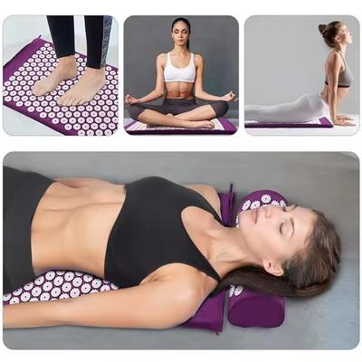 Massager Yoga Mat Cushion Acupressure Massage Mat Sets Spike Fitness Yoga Pilates Relieve Stress Back Pain Applicator