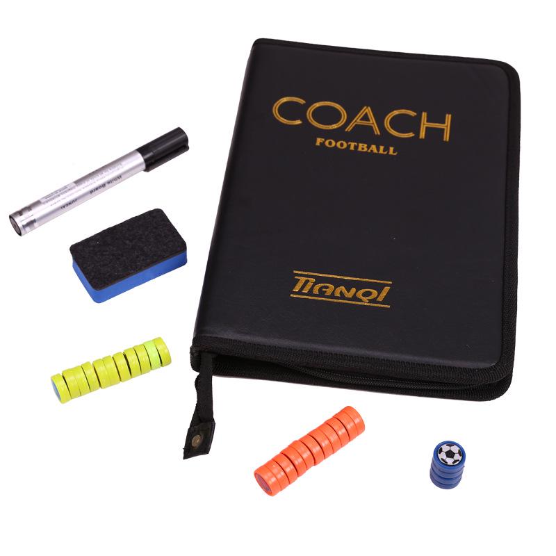 Bi-Fold Magnetic Tactical Board with Zippered PU Leather for Football & Basketball
