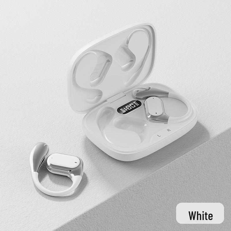 Q11 Ear-Hook Wireless Bluetooth Earbuds: Sporty, Non-In-Ear, Electroplated Finish, Digital Display, Long Battery Life