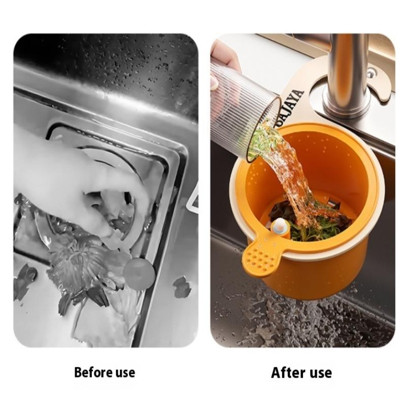 1Pcs Kitchen Sink Filter Drainage Bowlleak-Proof Filter Multifunctional Strainer Basketadjustable Hanging Sink Drain Basket