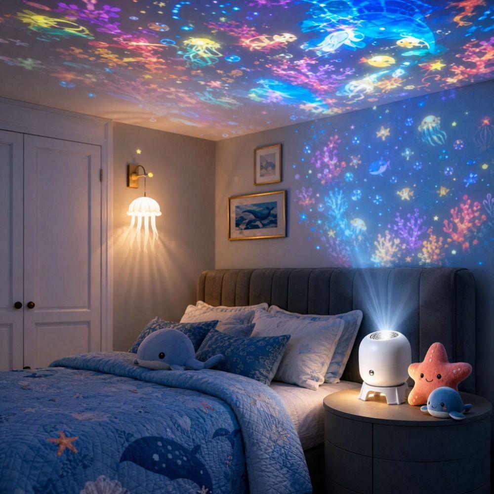 360 Degree Rotating Dreamy Ocean Projector Flexible Neck Party Ambient Light Ceiling Decoration
