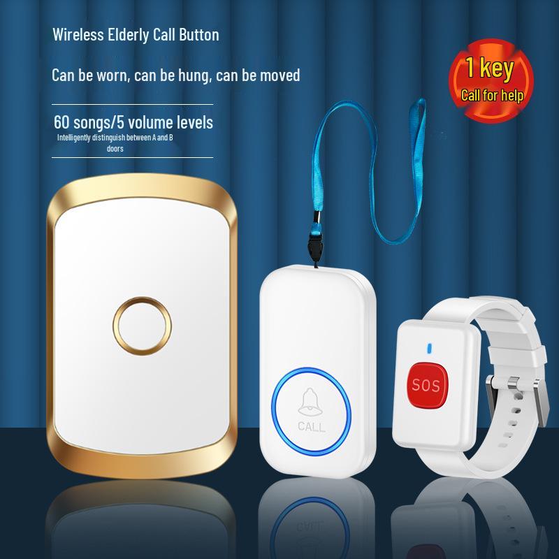 Elderly Portable Pager: Night Alarm & Fall Alert Wristband