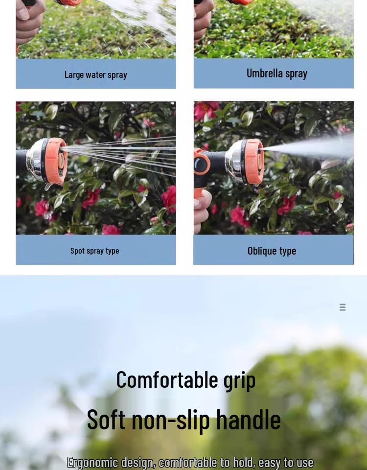 High-Pressure Water Hose Nozzle for Gardening, Landscaping, & Car Wash