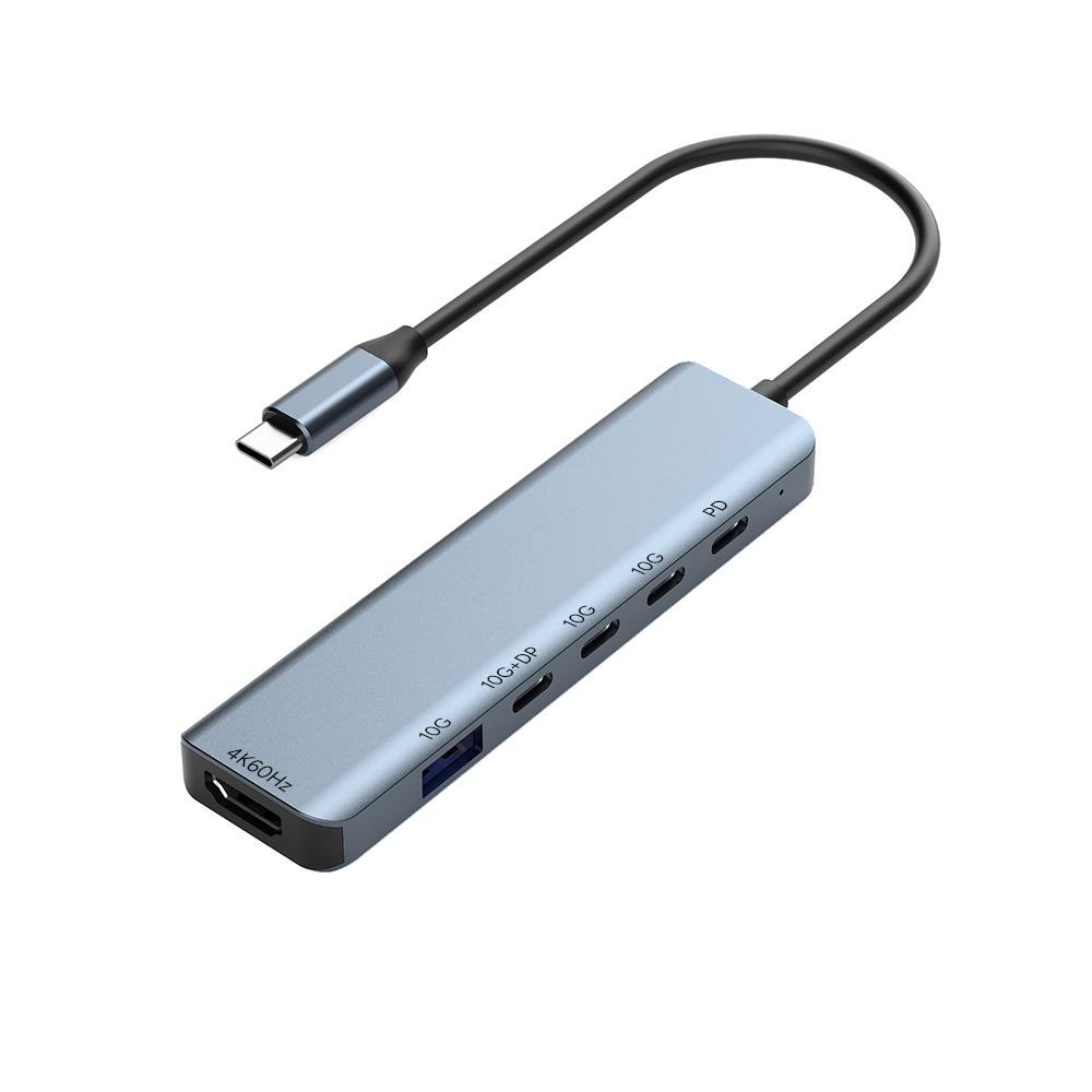 5 in 1 USB C Hub 10Gbps Full Featured Type C 4K 60Hz Video 100W PD USB 3.2 Gen2 Multiport Docking Station Adapter for Laptop