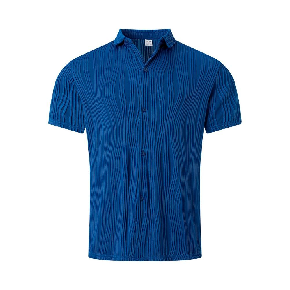 Men's Casual Breathable Solid Color Short Sleeved Shirt