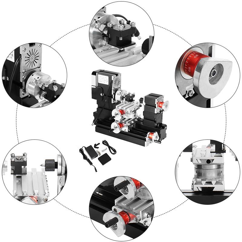 12V DC 60W 12000rpm Milling Machine Mini Metal Rotating Lathe DIY Woodwork Wood Lathe Model Making Tool Kit
