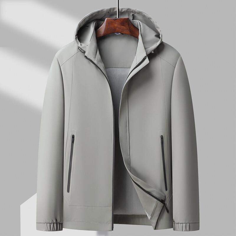 Men's Jacket Middle-aged Dad Business Casual Men's Spring and Autumn Clothes Loose Hoodable Removable Old Man Grandpa's Clothes