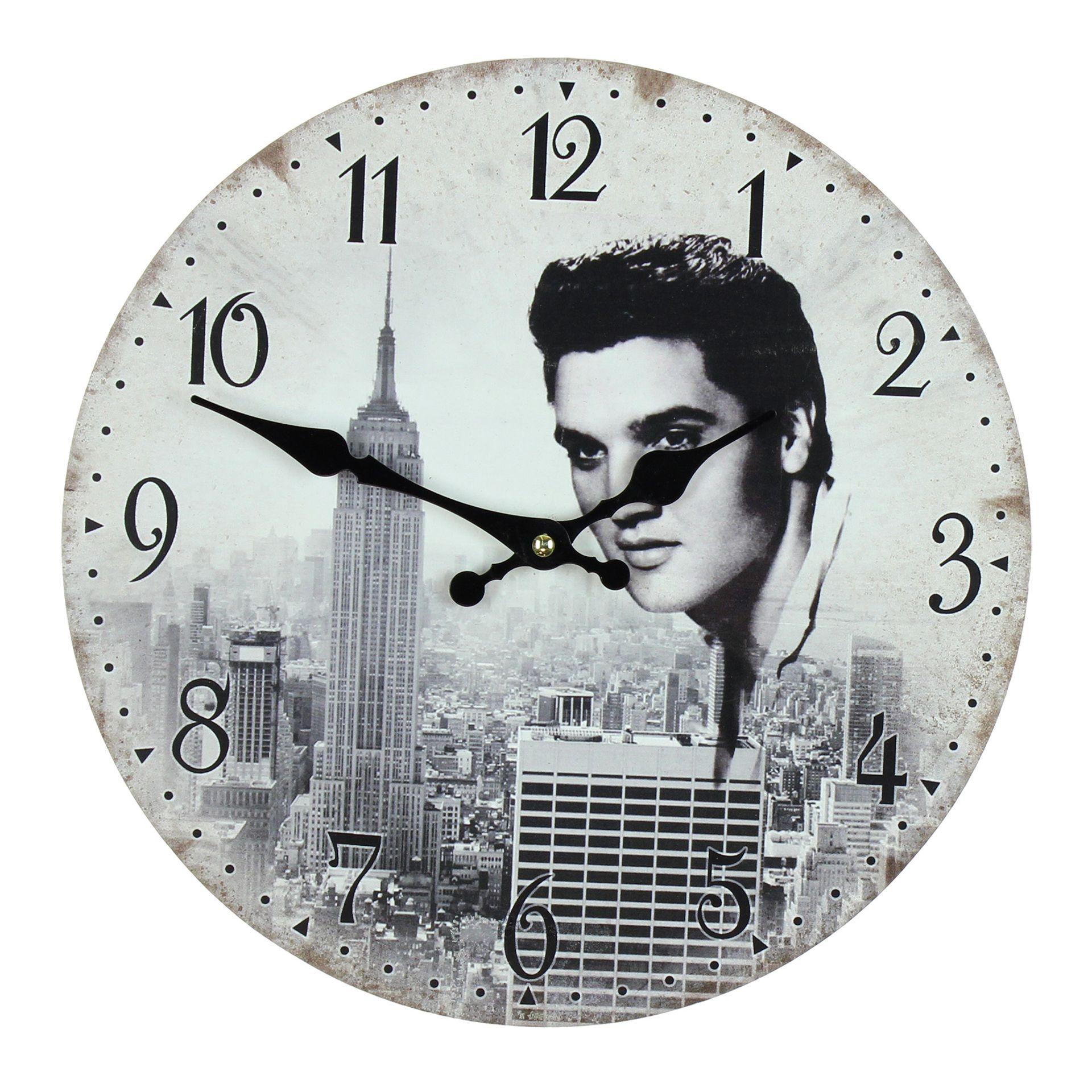 Hometime Elvis Presley New York Wanduhr One Size weiß/schwarz