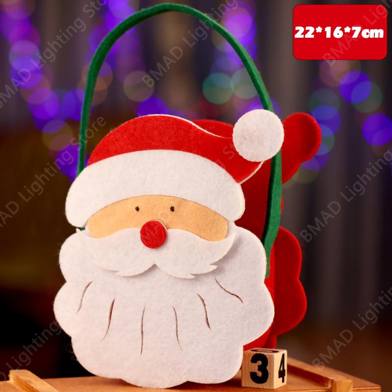 1/3/5/10PCS Merry Christmas Gift Bags Retro Santa Claus candy Felt Bags  Xmas Party Favor Bags DIY Christmas Eve apple bags 1PC