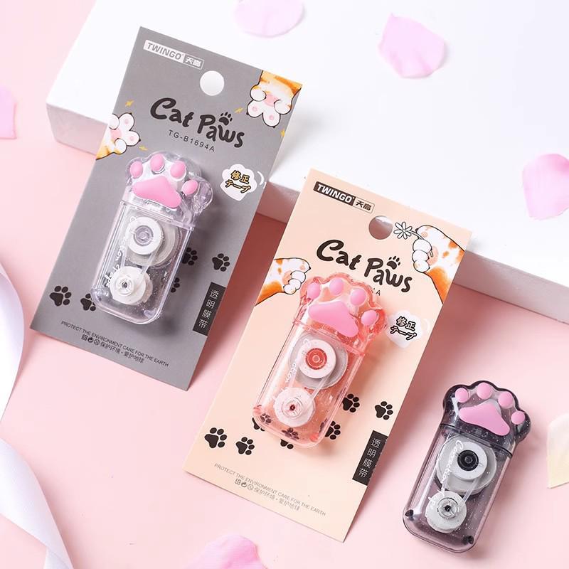 Portable Cat Paw Correction Tape - Cute, Creative, Large Capacity, Transparent, Mini Study Supplies for Students