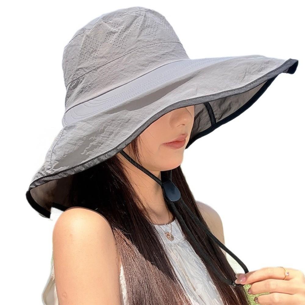 Anti-UV Fisherman Hat Wide Brim Bucket Hat New Beach Cap Women