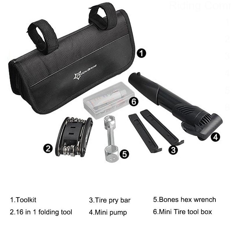 RockBros Bicycle Repair Tool Bike Pocket Multi Function 1 Folding Tool in B M8B3