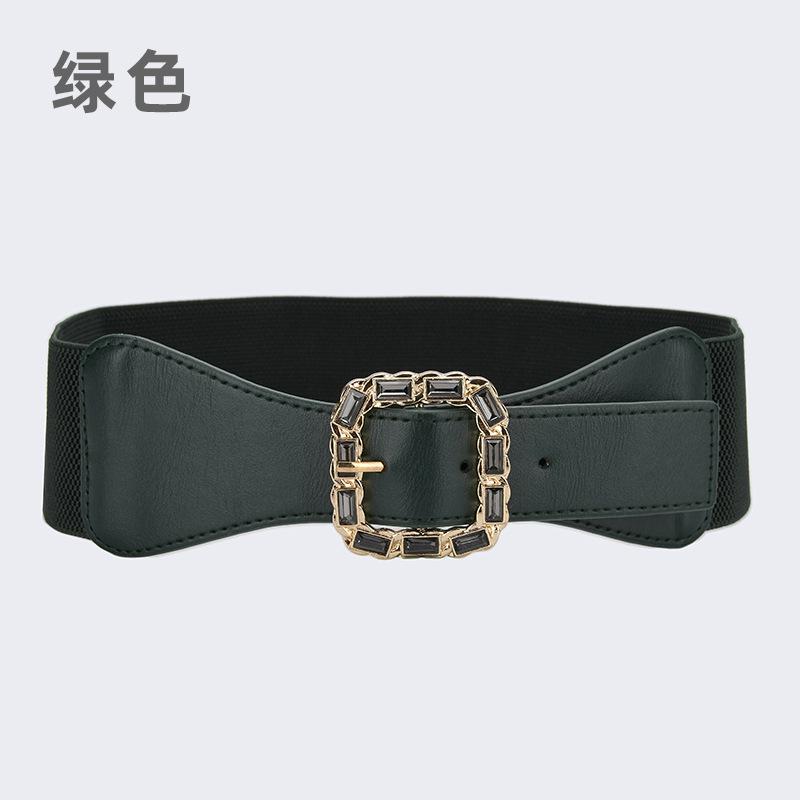 Leather Wide Waist Seal Decoration Versatile Ins Style with Dress Suit, Elastic Stretch Pin Buckle Belt Coat Belt