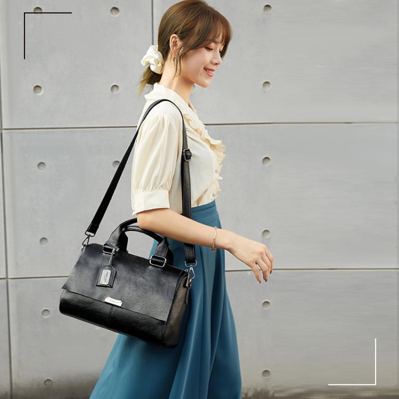 Fashion Handbag Versatile Women Leather Bag Casual Solid Color Large Capacity Shoulder & Crossbody Bags