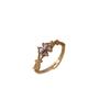 Lila vierblättriger Blüten-Öffnungsring für Damen, süßer und ausgefallener Zeigefingerring, verstellbarer, modischer und personalisierter Ring