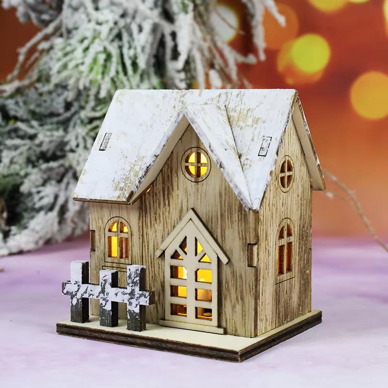 Lighted Christmas Village Houses Winter Scene Village Houses with Figurines for Christmas Holiday Decor