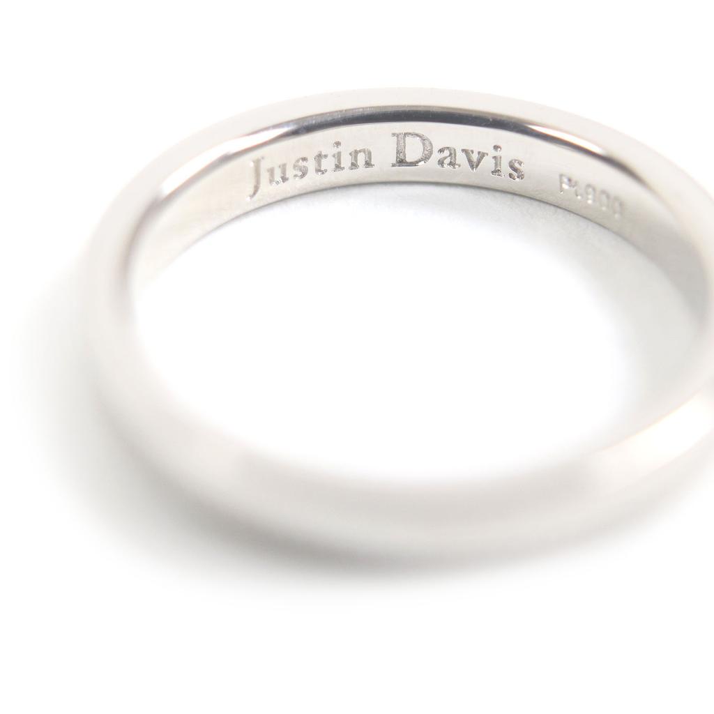 Great Justin Davis Ring Pt900 Trust Ring Silver Sapphire Mens Used