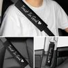 2pcs Car Letter Embroidery Pattern Seat Belt Shoulder Pads, Seat Belt Protectors, Comfortable Textile Material