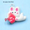 Colorful Resin Strawberry Rabbit Charm Earring & Keychain Accessory - DIY Jewelry