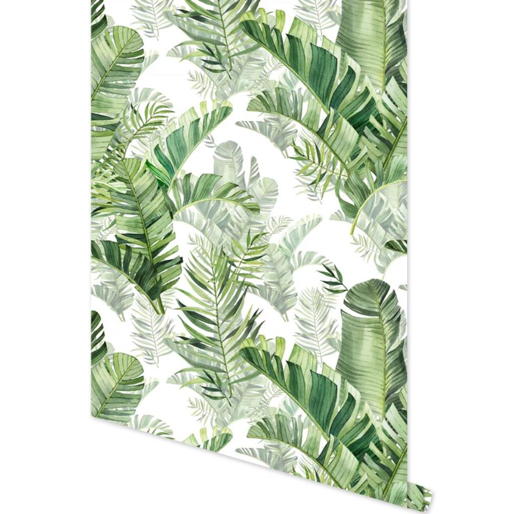 Tropische Palmblatt Abzieh- und Klebefolie Tapete Grünes Blatt Selbstklebende Tapete Abnehmbares Kontaktpapier für Wohnzimmer Schlafzimmer