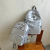 Mochila Escolar Fofa de PU com Bolso Frontal com Zíper Mochila Leve para Meninas Adolescentes Casual Diária para Viagem
