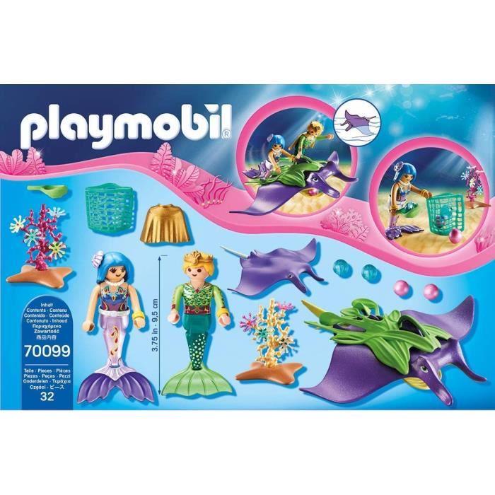 Playmobil - magic les sirènes - chercheurs de perles et raies - 32 pièces - mixte