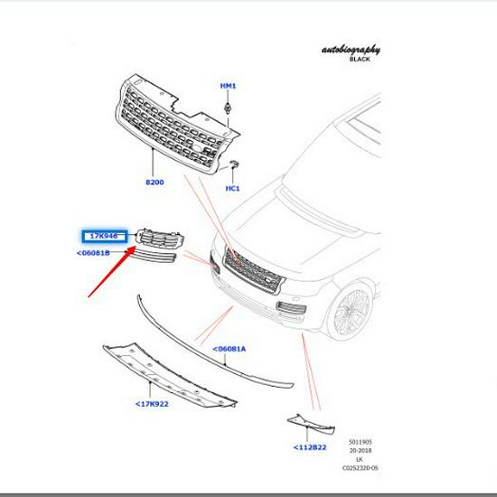 LR059604/LR059602 Fit the Fog Light Bezels of the 2013 Land Rover Range Rover Executive Model.