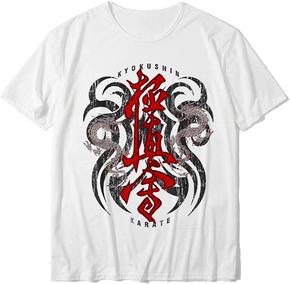 Kyokushin Karate Dragons Kyokushih Gift T-Shirt Camisas Hombre Fashionable Men Tshirts Slim Fit Cotton Tops & Tees Printed White L белый