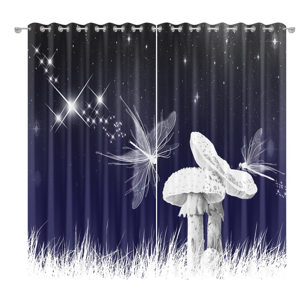Forest Mushroom Curtain Cloth Bedroom Living Room Balcony Blackout Curtain Office Hotel Insulation Curtain