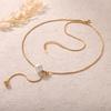 French Minimalist Style Pearl Pendant Necklace Titanium Steel Snake Chain Adjustable Women