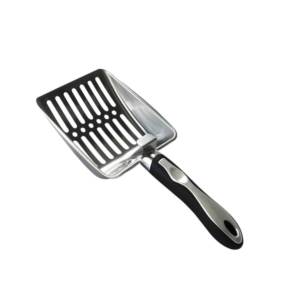 

Nonstick Surface Litter Filter Scooper with Hanging Hook Pet Cleaning Tool Cat Poop Scoop Home Use срібний
