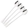 4Pcs Stainless Steel Long Handled Spoon Set Shiny Stirring Coffee Dessert Spoon Suitable for Milk Tea Juice Milkshakes Ice Cream