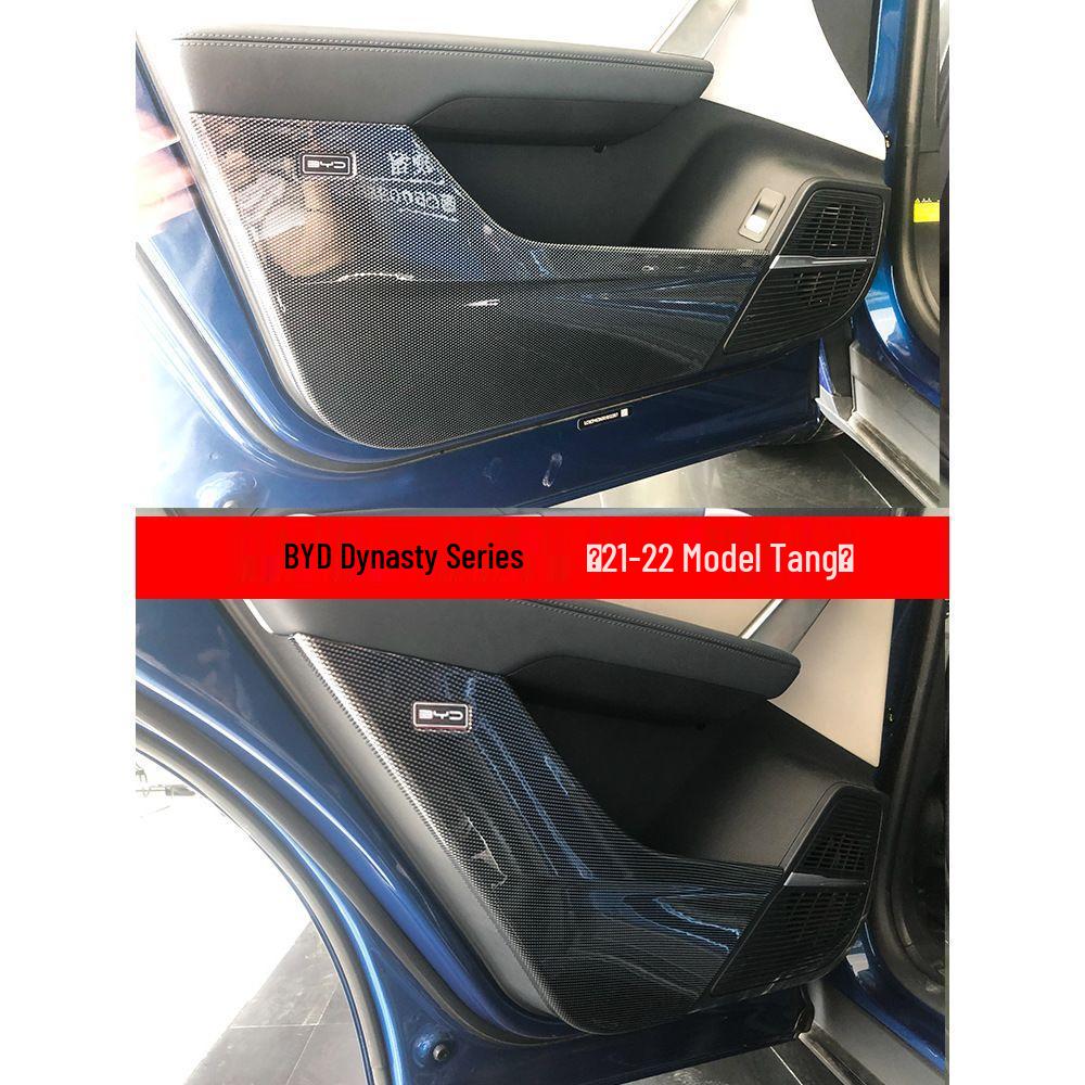 BYD Car Door Kick Mats: Scratch-Proof Interior Decorations for Tang, Song, Han, Dolphin, Seal, Yuan, and Qin Plus Models.