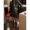 Li Tai Yuan Club Cool Fan Fried Street Fancy Retro Small Dress Leather Coat Pleated Skirt Sexy Suit