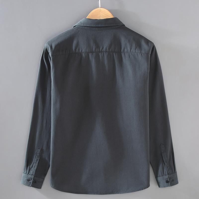 Winter New Style with Thick Velvet Long Sleeved Shirt for Men Loose and Trendy Workwear Square Neck Casual Plus Size Jacket for