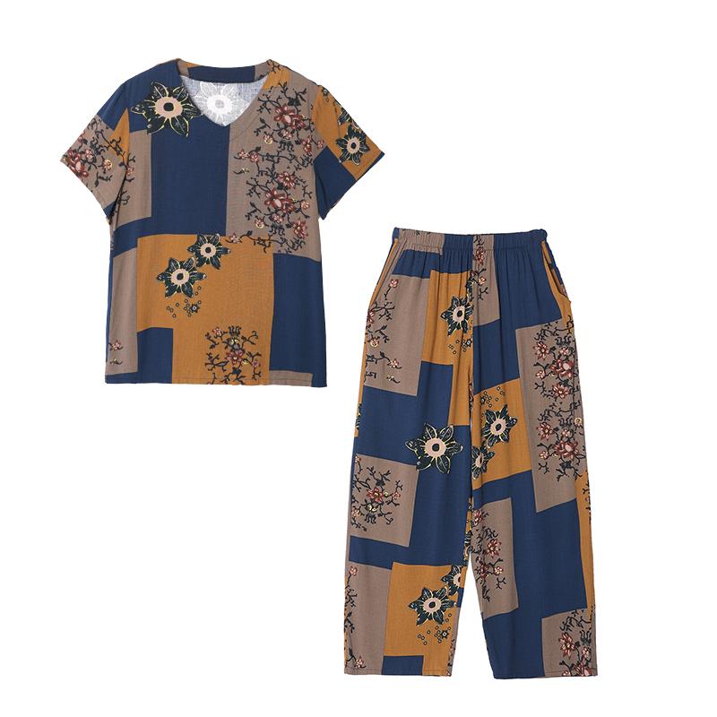 Damesbroeksets Casual zomer 2-delige sets Dames Elegante losse broek met wijde pijpen en blouse met korte mouwen