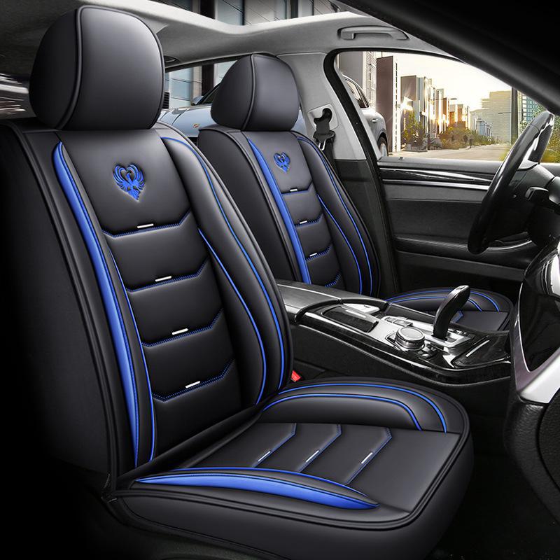 All-Season Leather/Ice Silk Car Seat Cushion - Full Surround Cover