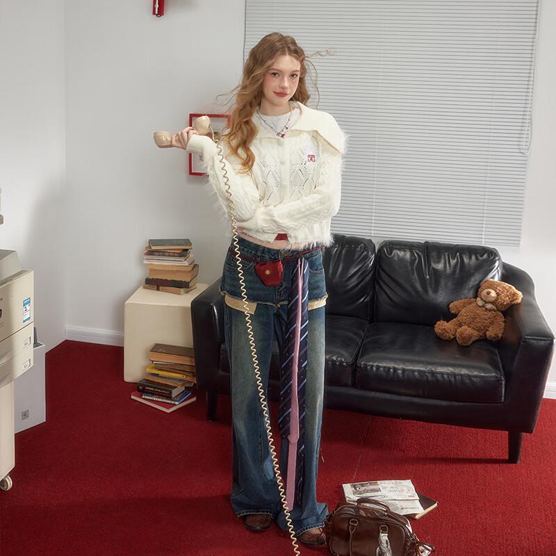 UNIFREE Women's Lapel Knit Cardigan