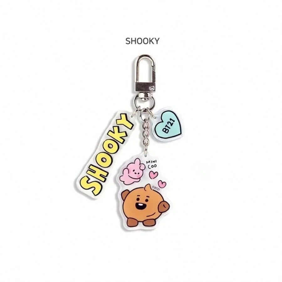 

LINE FRIENDS BT21 Аниме K-pop и Мультфильмы Красивые Брелоки и Плюшевые Игрушки Милые RJ Tata и Koya Акриловые Брелоки для Рюкзака