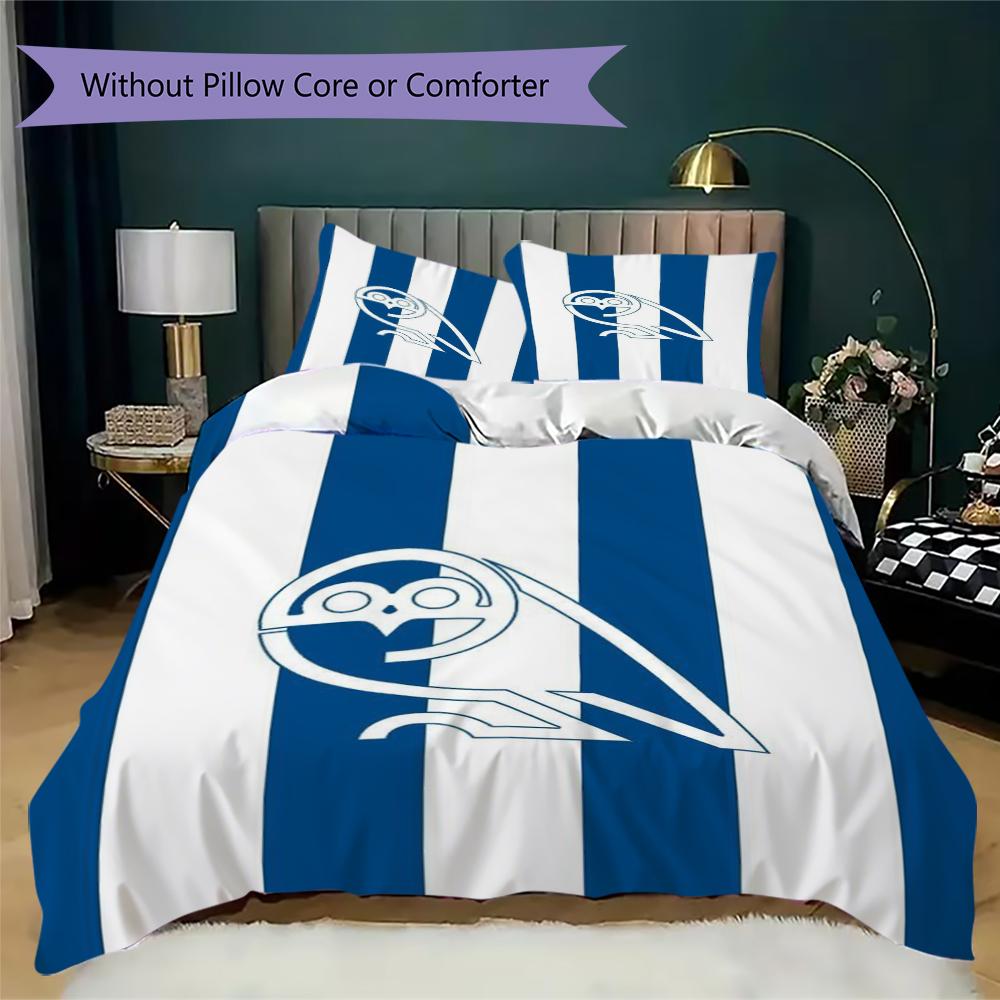 Sheffield Wednesday Pattern Bedding Uilt Set Uilt Cover Pillowcase Home Decoration Birthday Gift (1 * Duvet Cover + 2 * Pillowcase Without Core)